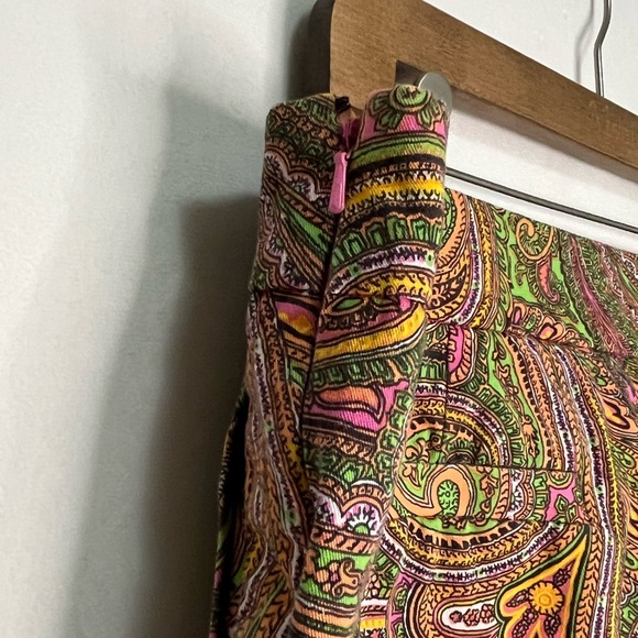 J Crew Boho Retro Hippie Paisley Patterned Women's Chino Shorts Size 12 - Picture 3 of 5